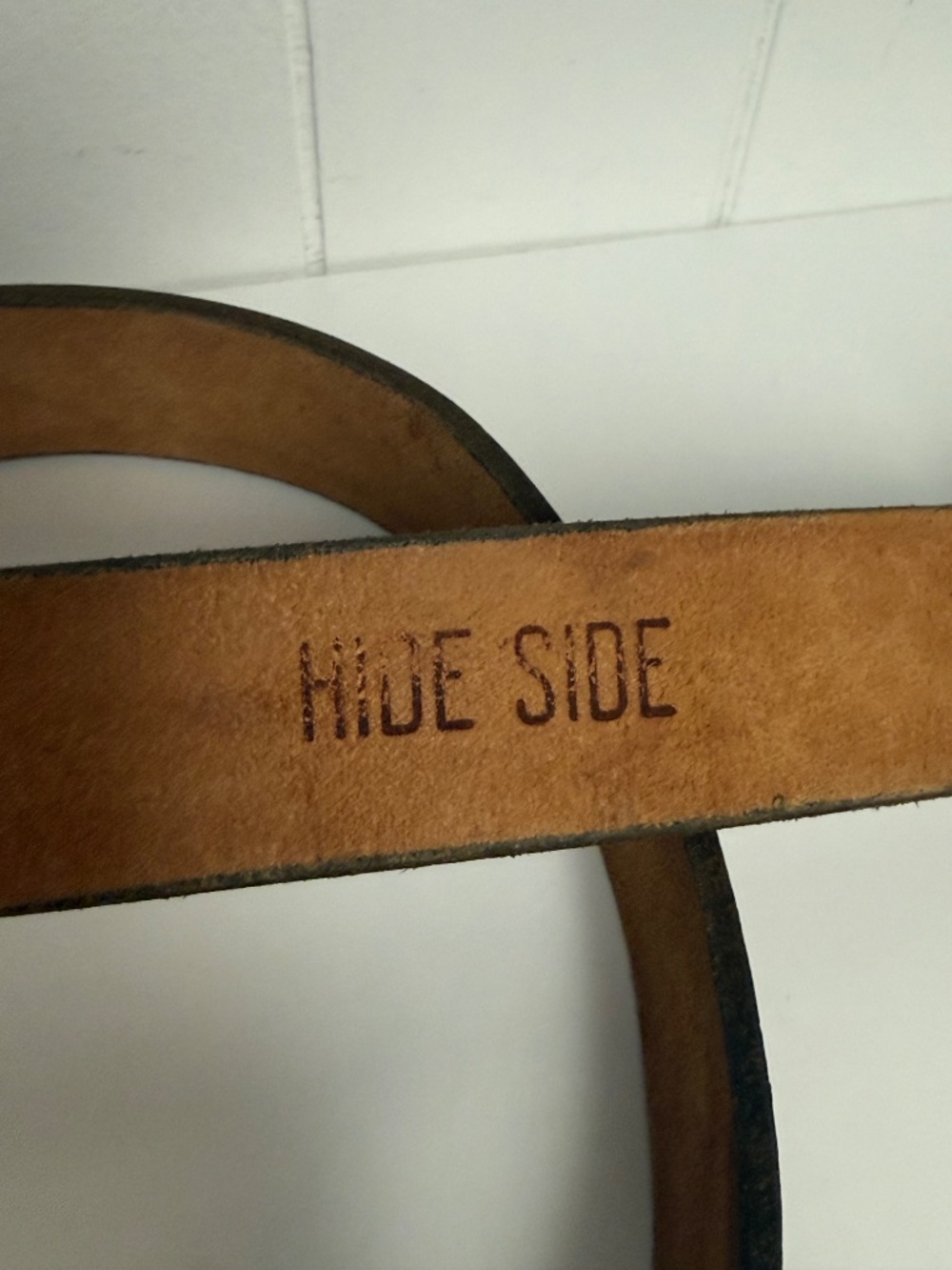 Vintage Tooled Brown Leather Belt Strap | Western Style | Snap-On Buckle Style - Picture 6 of 12